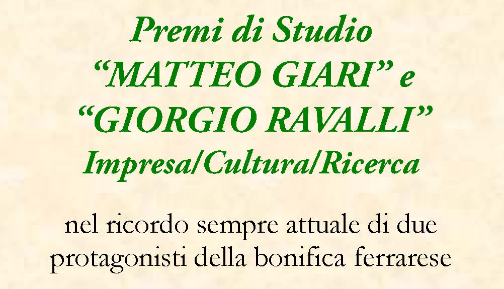 Premi di Studio "Giorgio Ravalli" e "Matteo Giari" - a.a.2018/2019